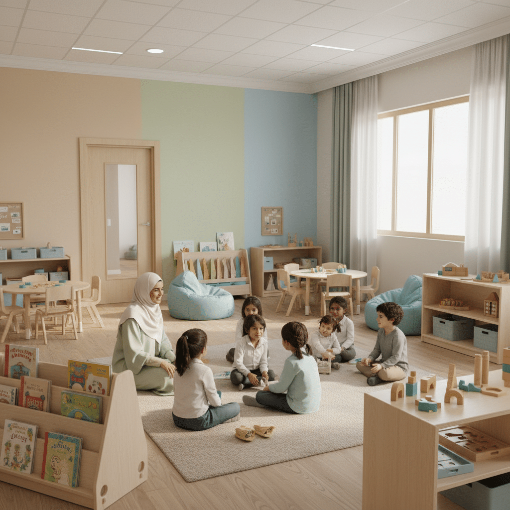 معلمة تبتسم للأطفال مقال أول 1