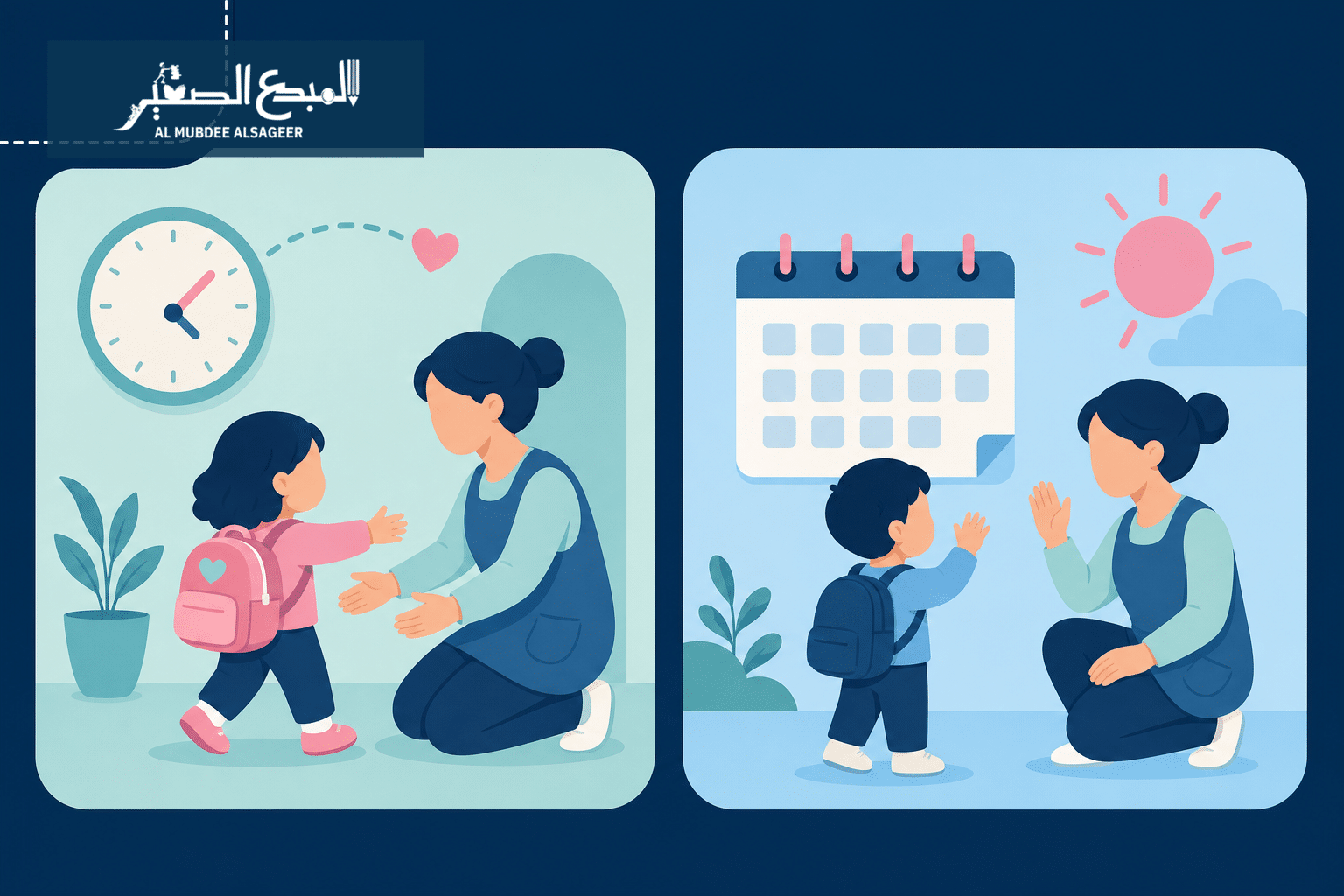مقارنة توضح الفرق بين الرعاية بالساعة والرعاية الشهرية للأطفال حسب مرونة الجدول وانتظامه